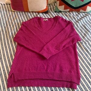 Z Supply V Neck Jewel Pink Sweater